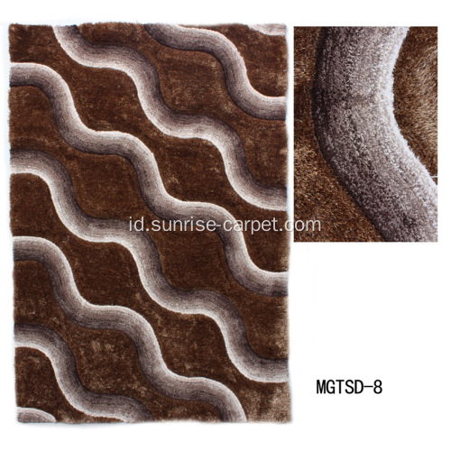 Soft &amp; Silk Shaggy 3D Carpet dengan Microfiber